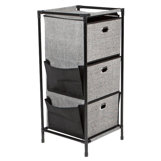 black 3 drawer dresser plastic Sterilite Wide 3 Drawer Tower, Plastic Storage Organizer with Removable Decorative Bins, Easy to Assemble - No Tools Needed, Brown